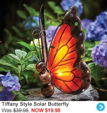 Tiffany Style Solar Butterfly