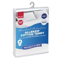 Protect-A-Bed Tranquil Cotton Terry Pillow Protector Twin Pack