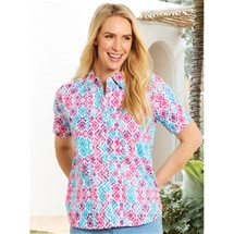 Short Sleeve Pintuck Blouse