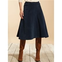 Panelled Velvet Cord Skirt