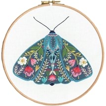 Pollen Moth Stamped Embroidery kit