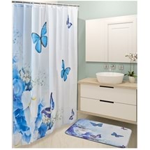 Butterfly Shower Curtain and Mat