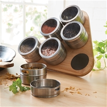 Bamboo Magnetic Spice Rack
