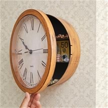 Vintage Wall Clock with Hidden Storage