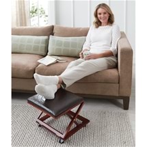 Leather Fold-Away Padded Footstool