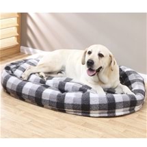 Check Design Round Dog Bed