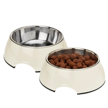 Pet Bowls with Stainless Steel Inner - Set of 2