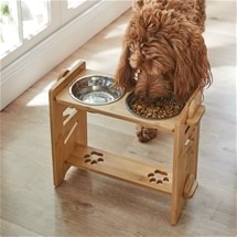 Elevated Bamboo Pet Feeder