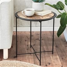 Round Metal Tray-Top Table