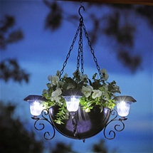 Hanging Planter with Solar Lights