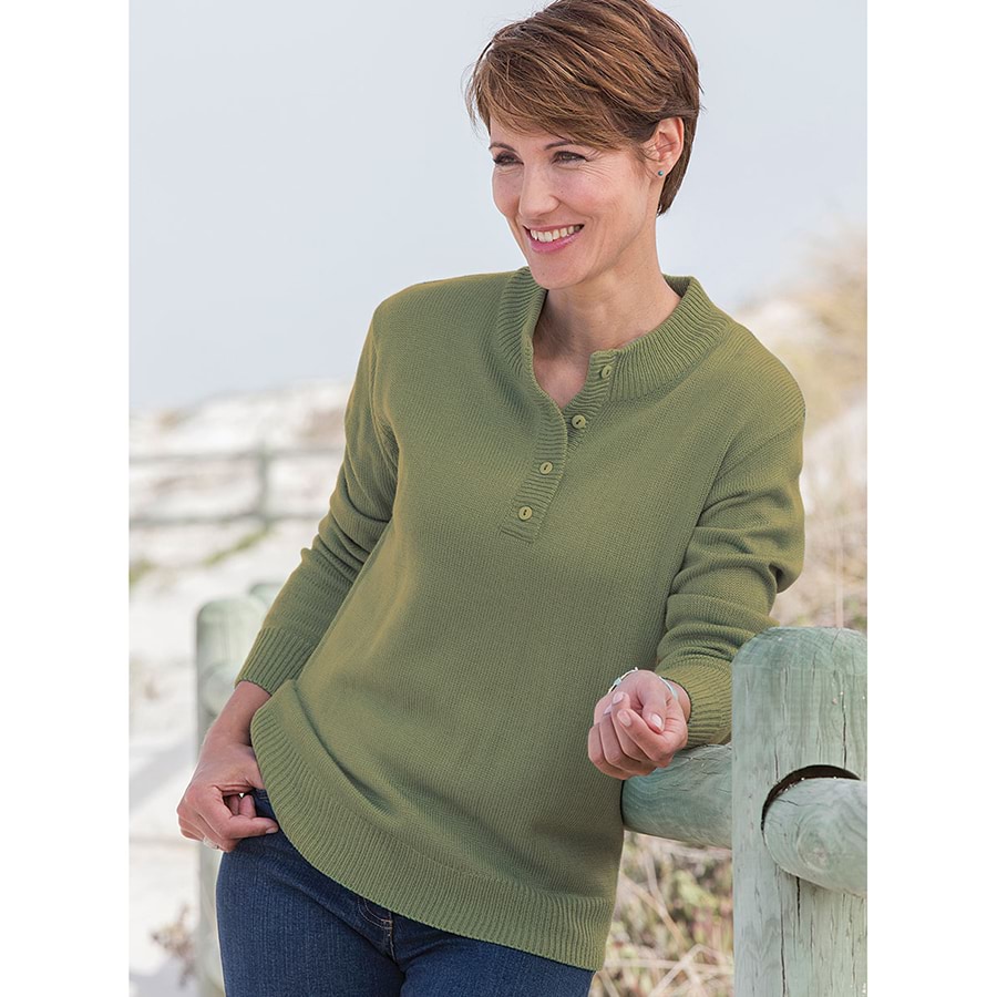 Basic Button Neck Sweater - Innovations
