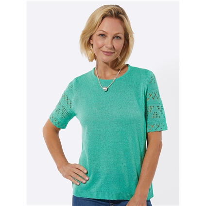 Boucle Short Sleeve Sweater - Innovations