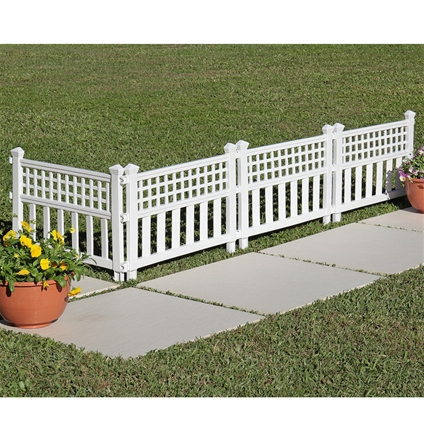Garden Fence Panels Set Of 4, White Garden Fence Panels