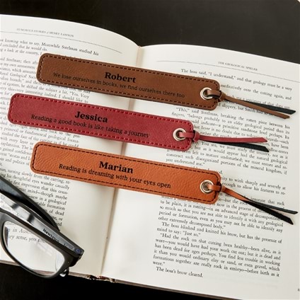 Personalised Leatherette Bookmarks - Innovations